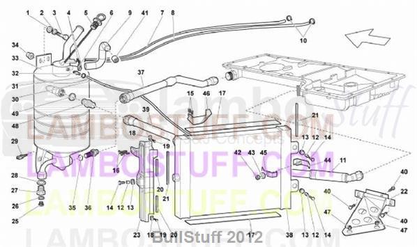 2008 Lamborghini MURCIELAGO LP 640 COUPE JAPAN OIL SYSTEM RADIATOR (117.01.00)